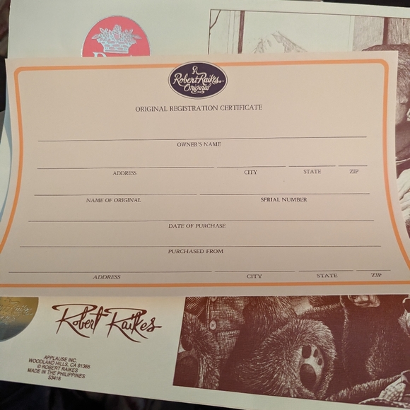 Robert Raikes Vintage Dottie wooden faced rabbit doll with stand - Picture 8 of 9